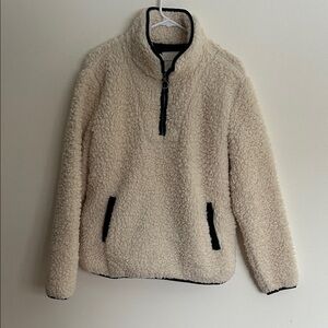 Thread & Supply Cream Sherpa Quarter-Zip Pullover